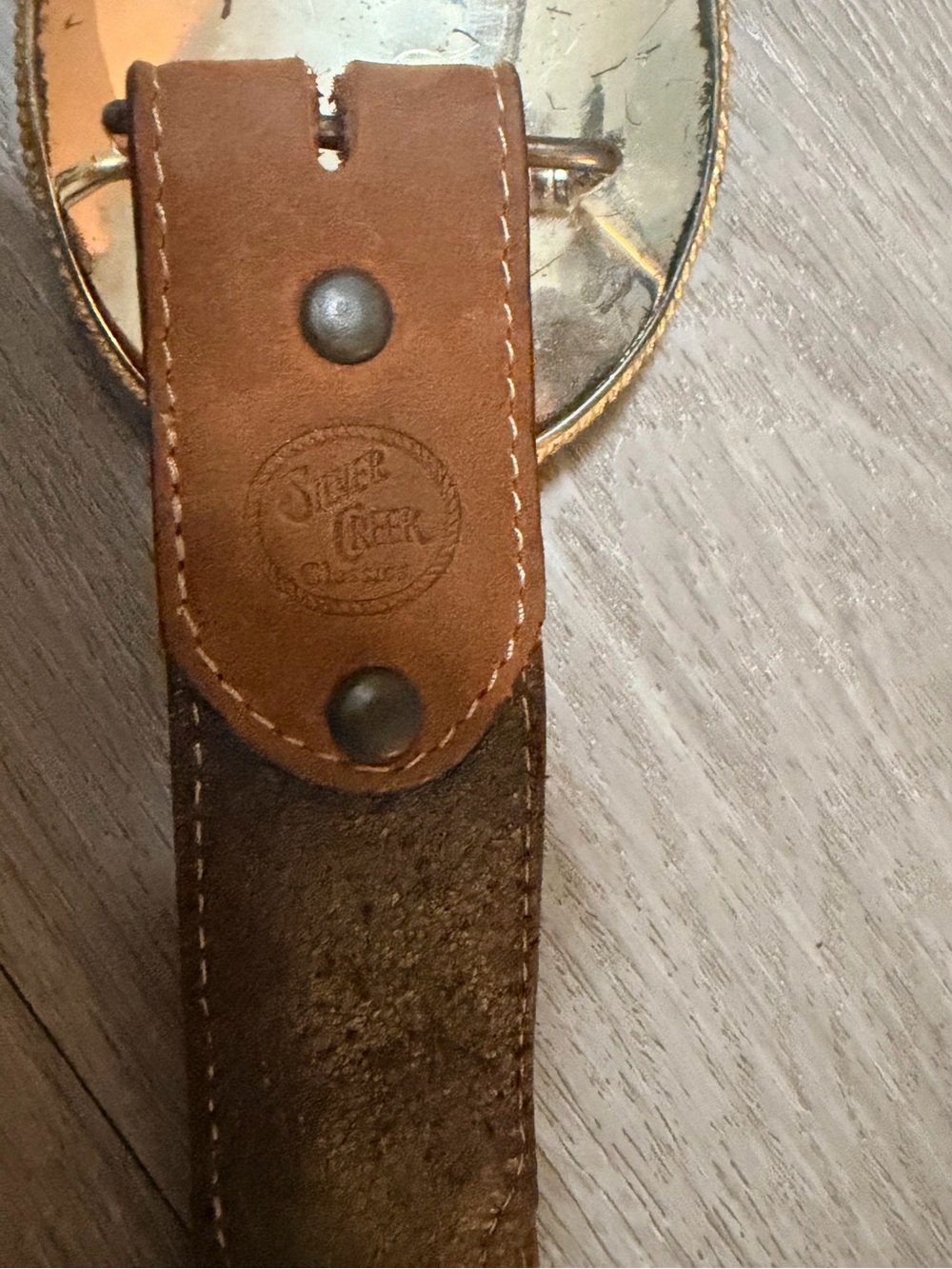 Classic Brown Leather Belt with Subtle Stitching - Picture 6 of 7